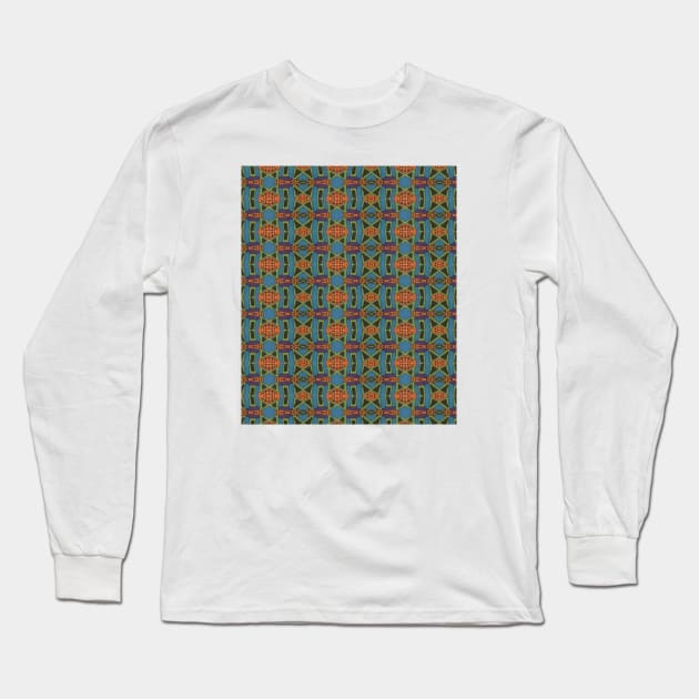 Mini Cube Print Pattern #02 Long Sleeve T-Shirt by Terran Textures 